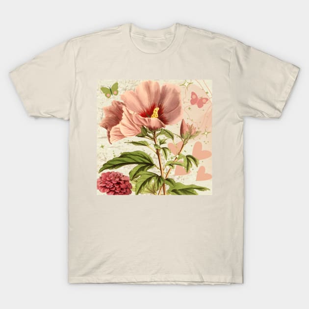 vintage pink flowers T-Shirt by odNova